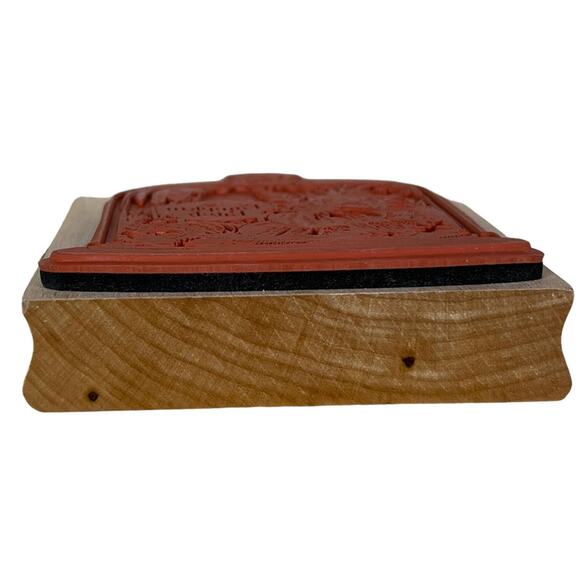 Rubber Pumpkin Patch Stamp Glass Cloche Fall Autumn Seasonal Crafting 4" X 4" - Picture 6 of 9